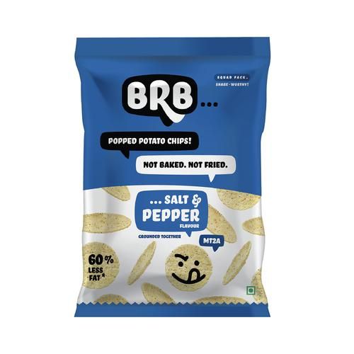 BRB Popped Potato Chips - Salt & Pepper Flavour - 52GM
