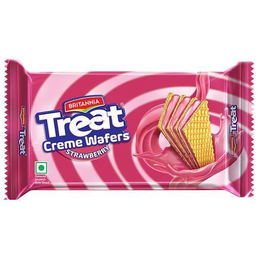 Britannia Treat Treat Creme Wafers - Strawberry, 60 g