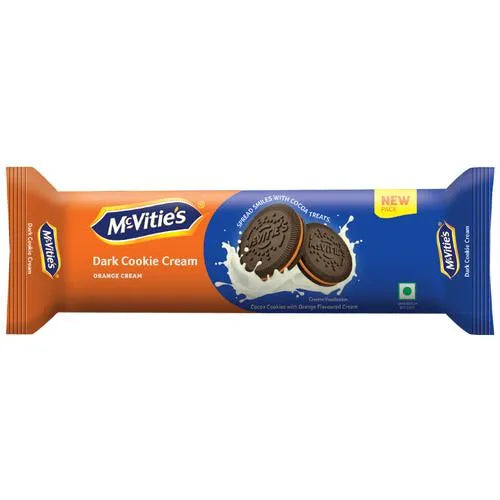 Mcvities Dark Cookies Cream - Orange,(No Added Colours), 120 g