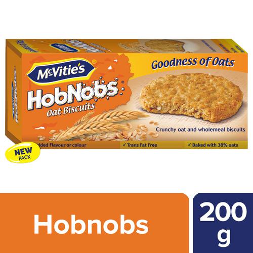 Mcvities Hobnobs Oats Biscuits - Crunchy & Wholemeal, Trans Fat Free, 200 g