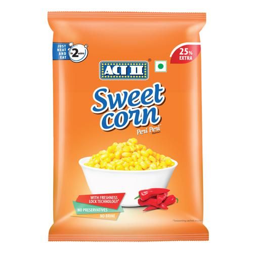 ACT II Instant Sweet Corn Peri Peri - No Brine, No Preservatives, 153.1 g Pouch
