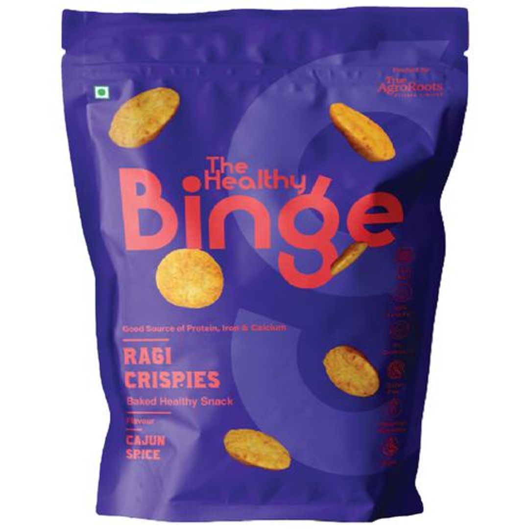 The Healthy Binge Ragi Crispies - Cajun Spice, Baked Healthy Snack, 40 g