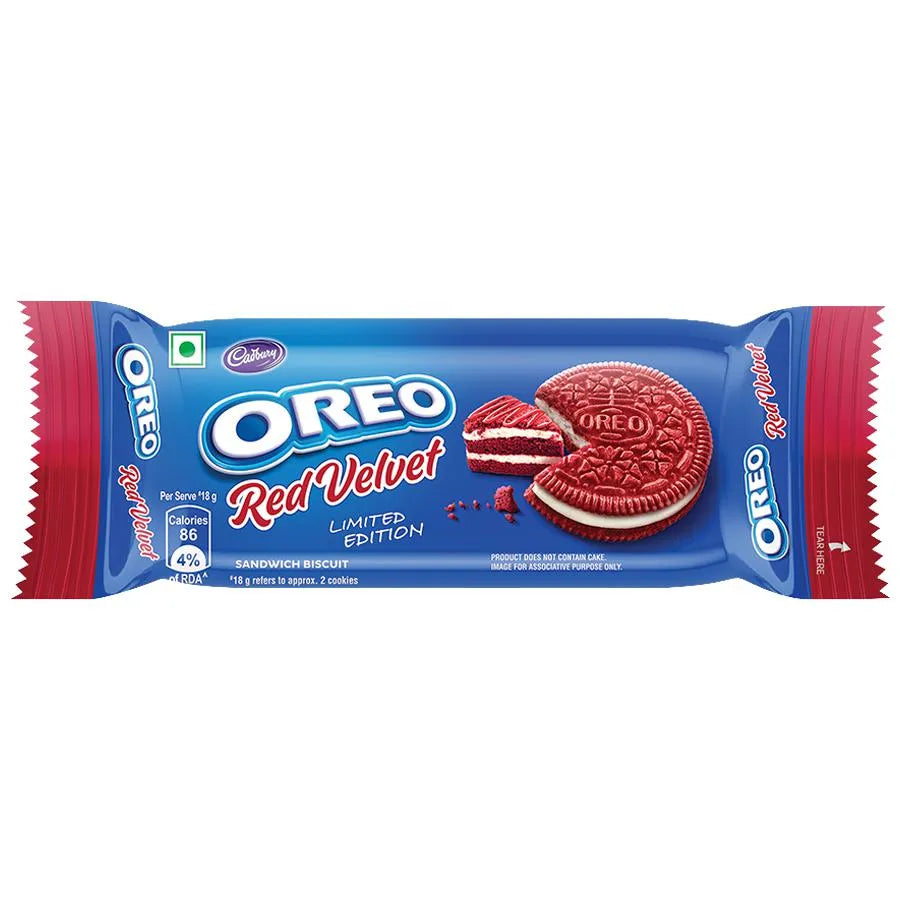Cadbury Oreo Red Velvet Sandwich Biscuit - Limited Edition, Yummy Treat, 60 g