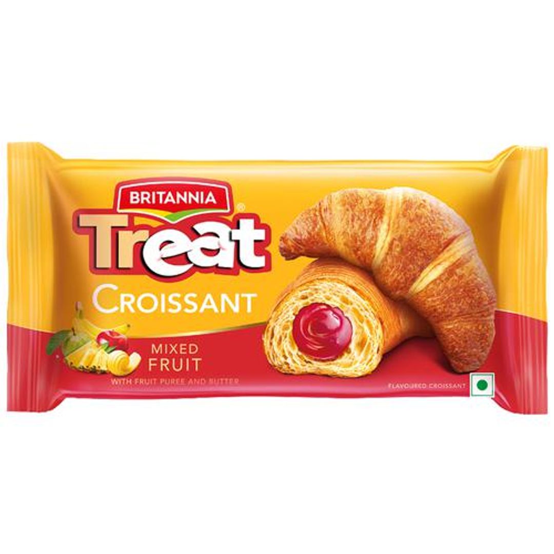 Britannia Treat Croissant - Mixed Fruit, soft, 100% Veg, 47 g