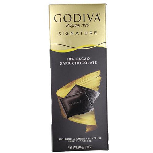 Godiva 90% Cacao Dark Chocolate Bar - Luxuriously Smooth & Intense, Rich Flavour, Superior Taste, 90 g