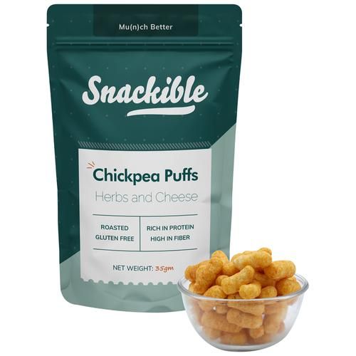 Snackible Herbs And Cheese Chickpea Puffs - 35GM