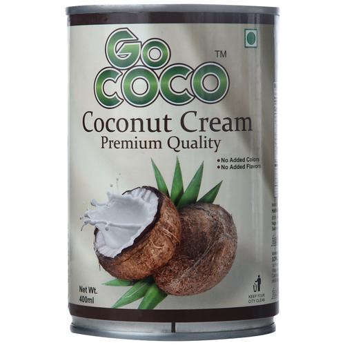 GO COCO Coconut Cream - Premium, Vegan, No Added Colours Or Flavours, 400 ml Tin Can