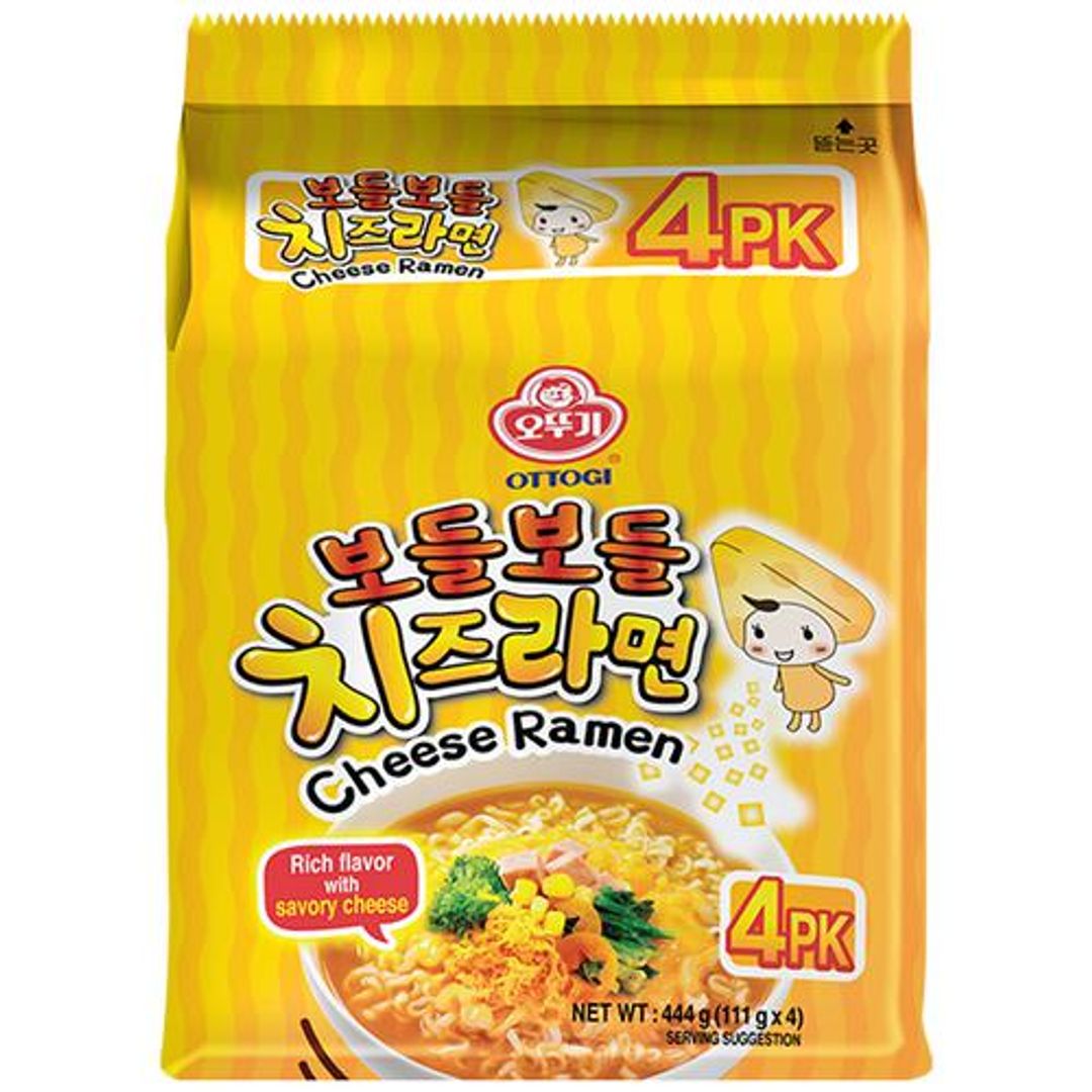 Ottogi Jjajang Cheese Ramen - Korean Style Noodles, Rich In Flavour, 444g