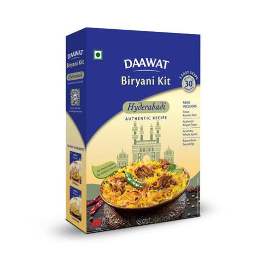 Daawat Biryani Kit - Hyderabadi, Spicy Flavour, No Added Preservatives & Colours, 334 g