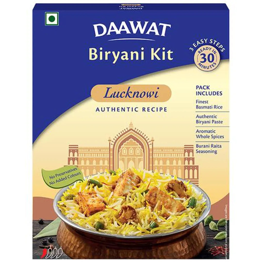 Daawat Biryani Kit - Lucknowi, Mild Flavour, No Added Preservatives & Colours, 334 g