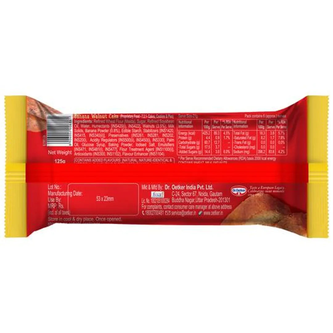 DR.OETKER Kuppies Banana Walnut Cake - Moist & Nutty, 125 g
