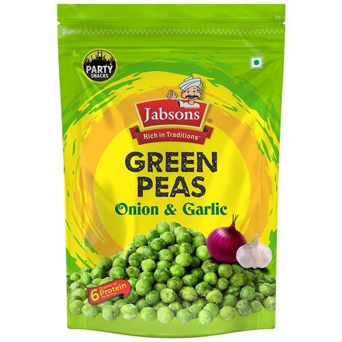 JABSONS Green Peas - Onion Garlic, Protein Rich, Traditional Flavour, 400 g