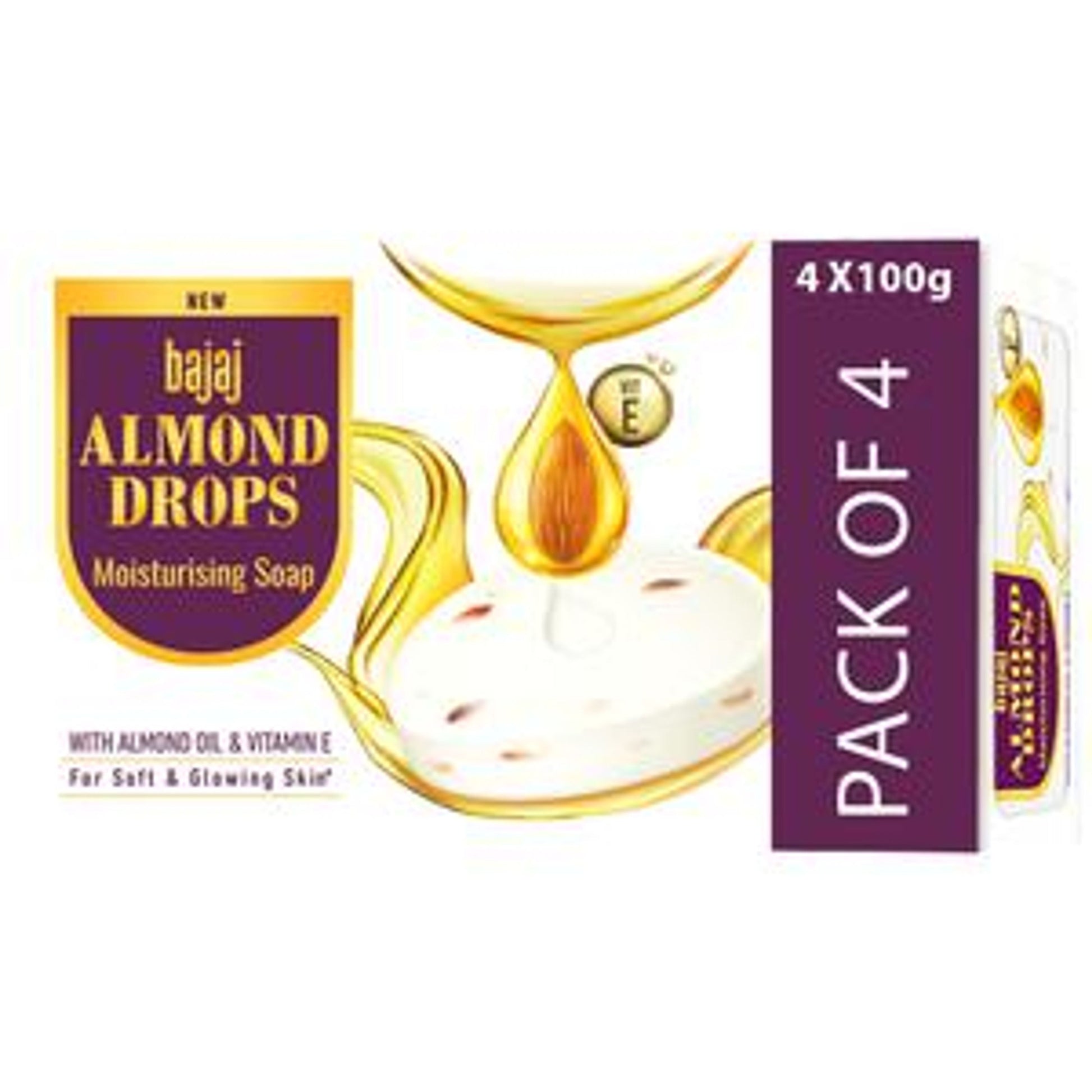Bajaj Almond Drops Moisturising Soap - Almond Oil & Vitamin E, For Soft & Glowing Skin