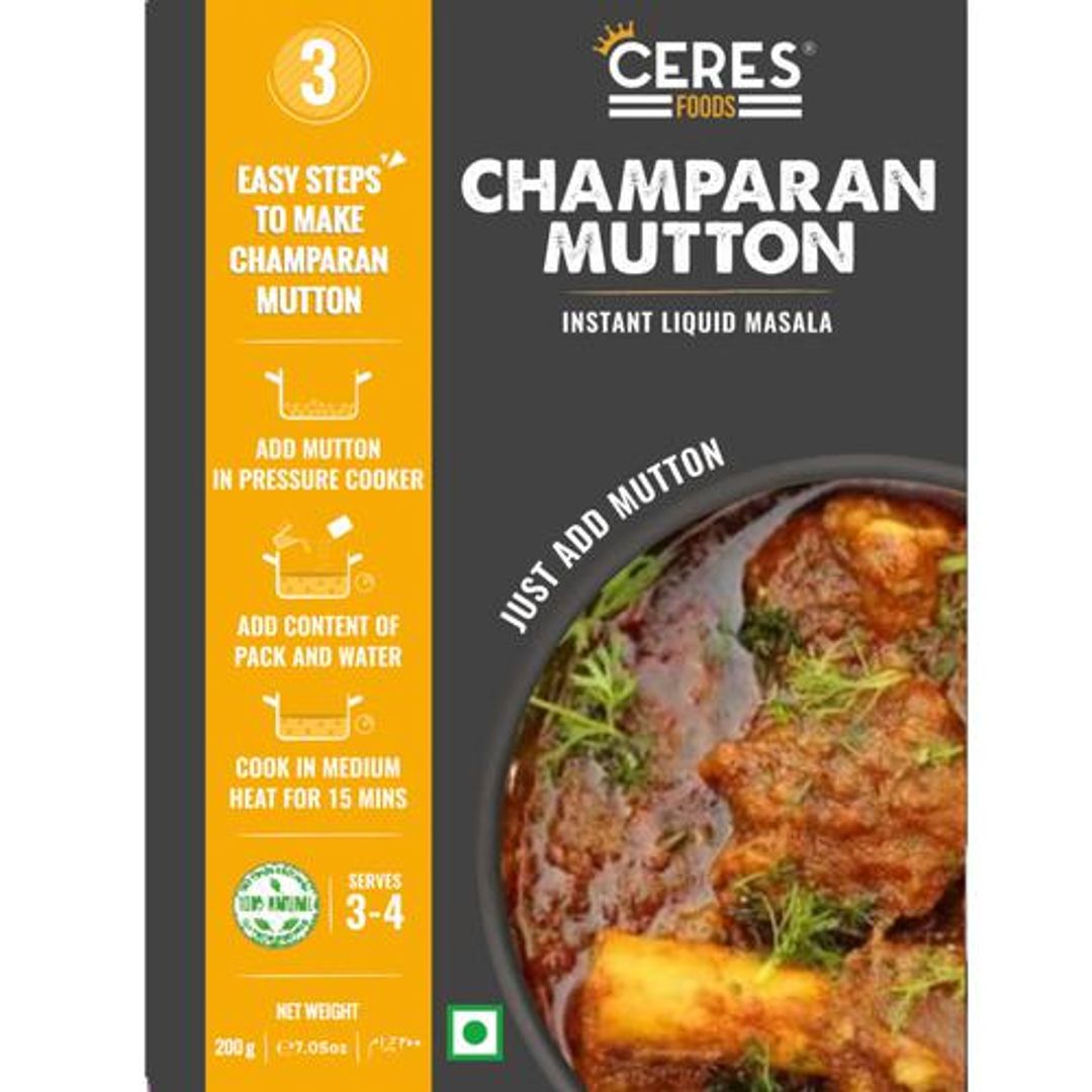 Ceres Foods Champaran Ahuna Handi Mutton Instant Liquid Masala - Ready To Cook Indian Curry Cooking Paste, 200 g