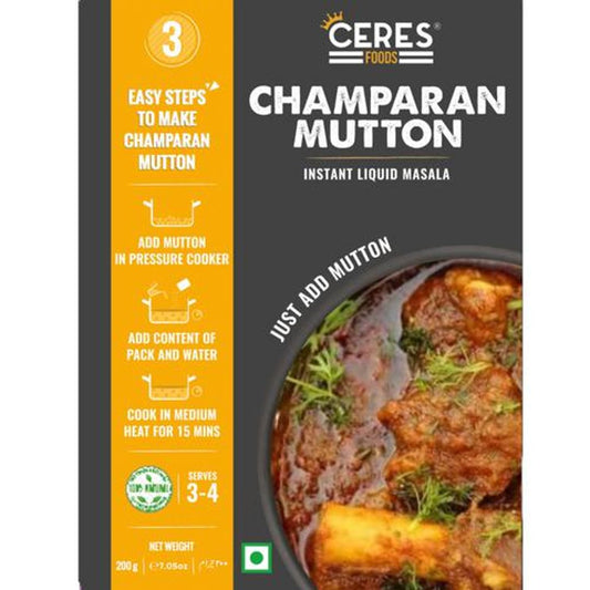 Ceres Foods Champaran Ahuna Handi Mutton Instant Liquid Masala - Ready To Cook Indian Curry Cooking Paste, 200 g
