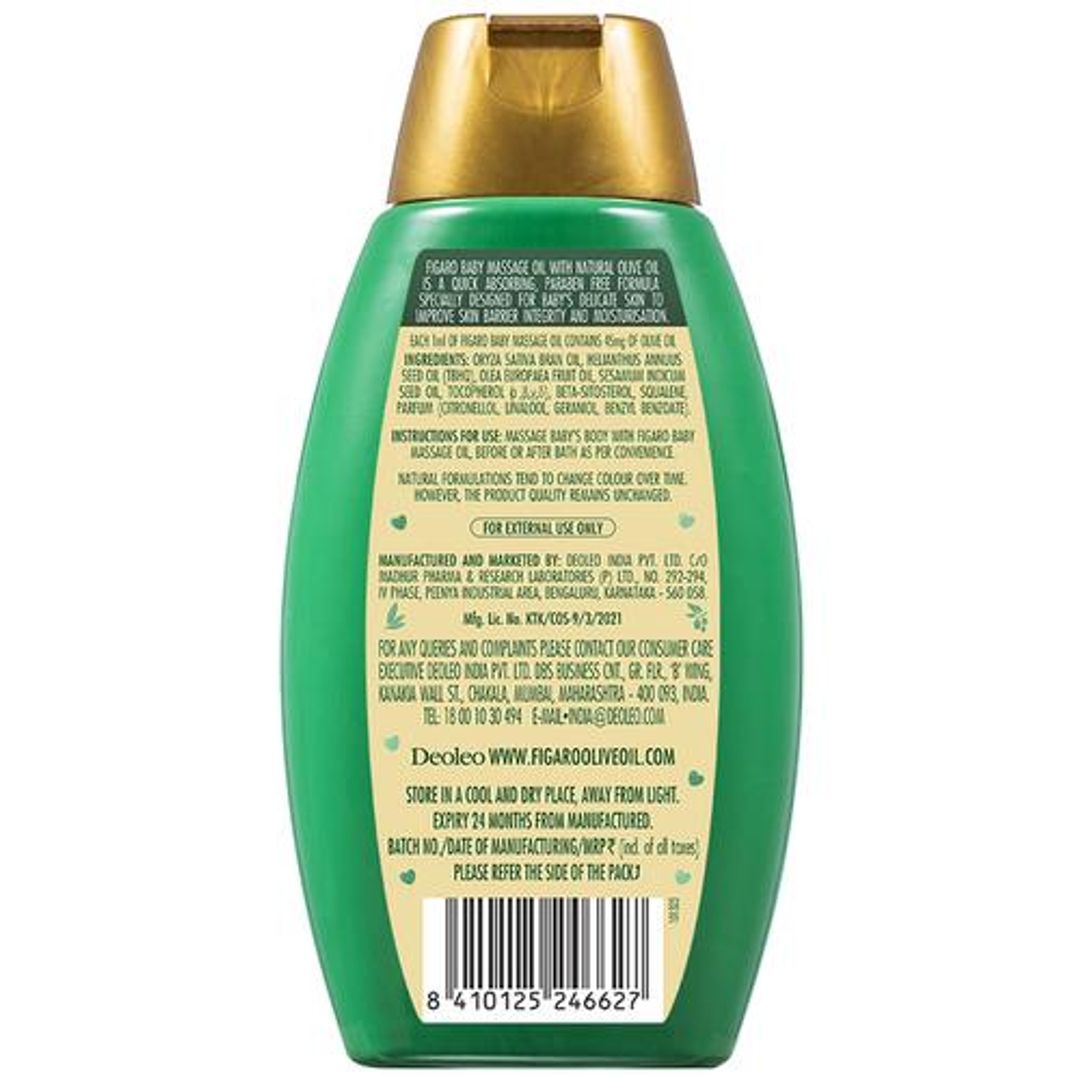 Figaro Baby Massage Oil - Goodness Of Olive Oil & Vitamin E, Herbal, No Parabens, 400 ml