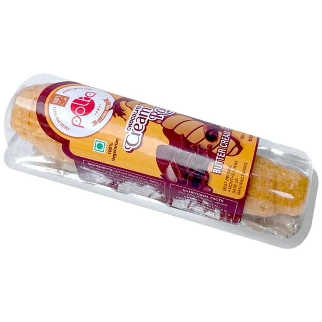25x Polba Chocolate Cream Roll Crispy Cream Roll, Pack of 25 (45 g eac ...