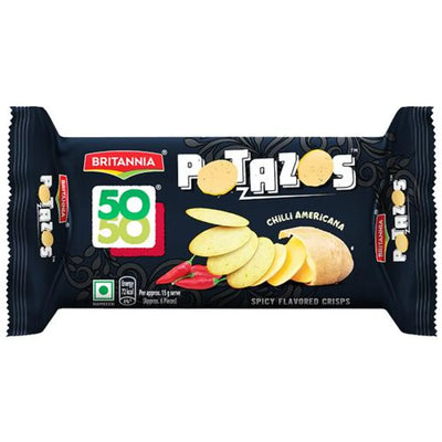 Britannia 50-50 Potazos - Chili Americana, Spicy Flavoured Crisp, 71.5 g