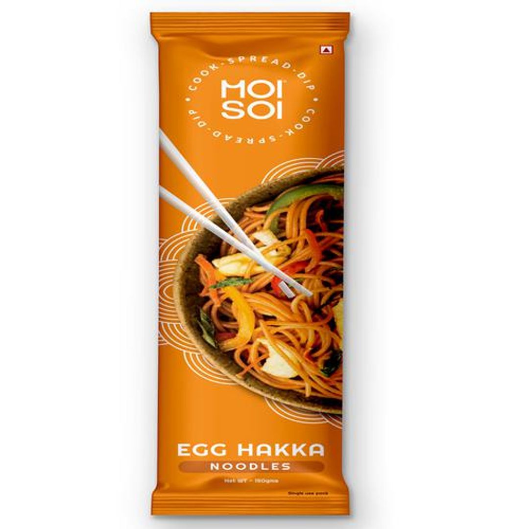 MOI SOI Egg Hakka Noodles - Non-Sticky, Easy To Cook, No Preservatives, 150 g
