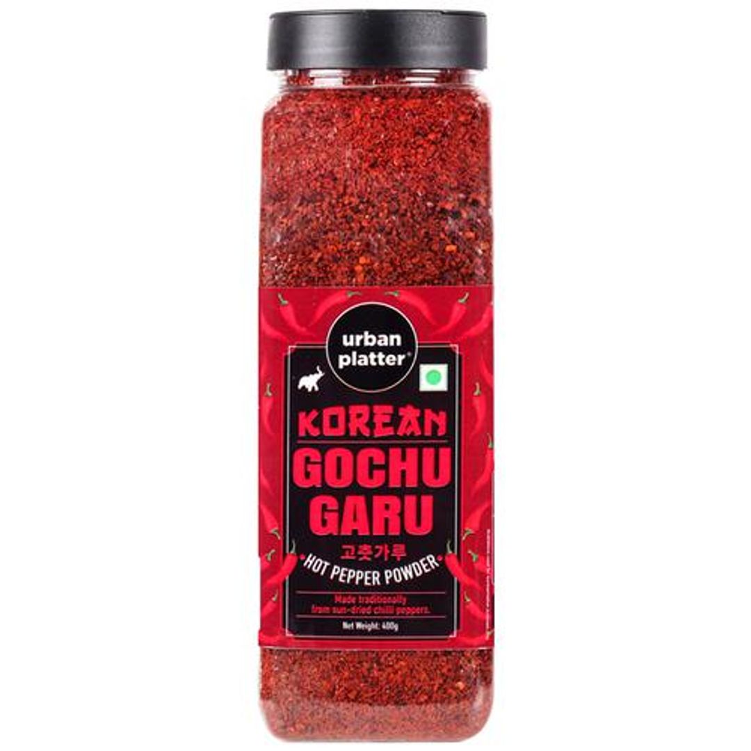 Urban Platter Korean Gochugaru Hot Pepper Powder - Smoky & Spicy, For Kimchi, Korean Dishes, 400 g Jar