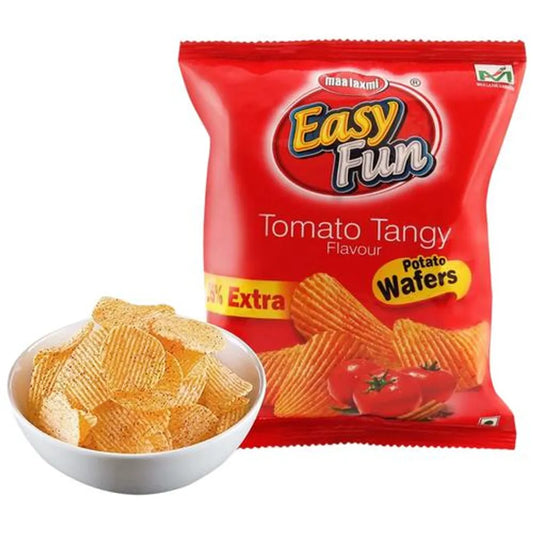 EASY FUN Potato Chips - Tomato Tangy Flavour, Crunchy, 52 g