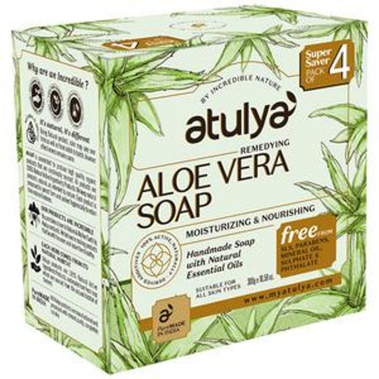 ATULYA Remedying Aloe Vera Soap - Moisturising & Nourishing, Value Pack