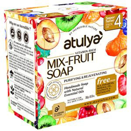 ATULYA Vitamin Rich Mix Fruit Soap - Purifying & Rejuvenating, Value Pack