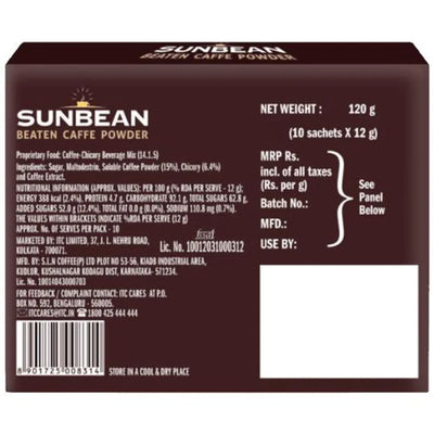 Sunbean Beaten Caffe Powder, 120 g (10 Sachets x 12 g each)