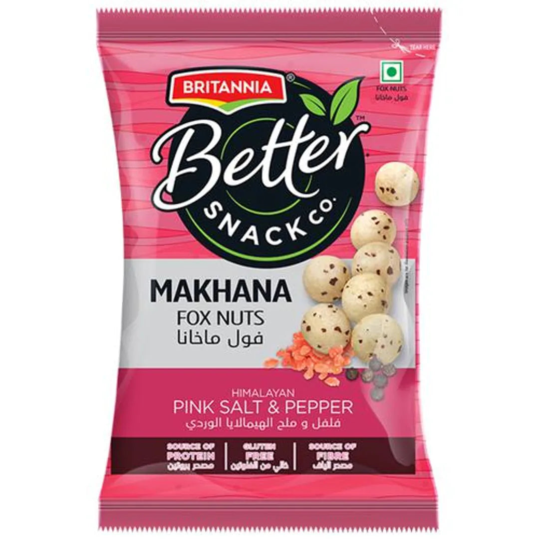 Britannia Better Snack Co. Makhana/Foxnuts - Himalayan Pink Salt & Pepper, 25 g