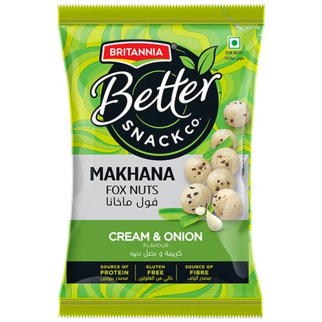 Britannia Better Snack Co. Makhana/Foxnuts - Cream & Onion Flavour, 25 g