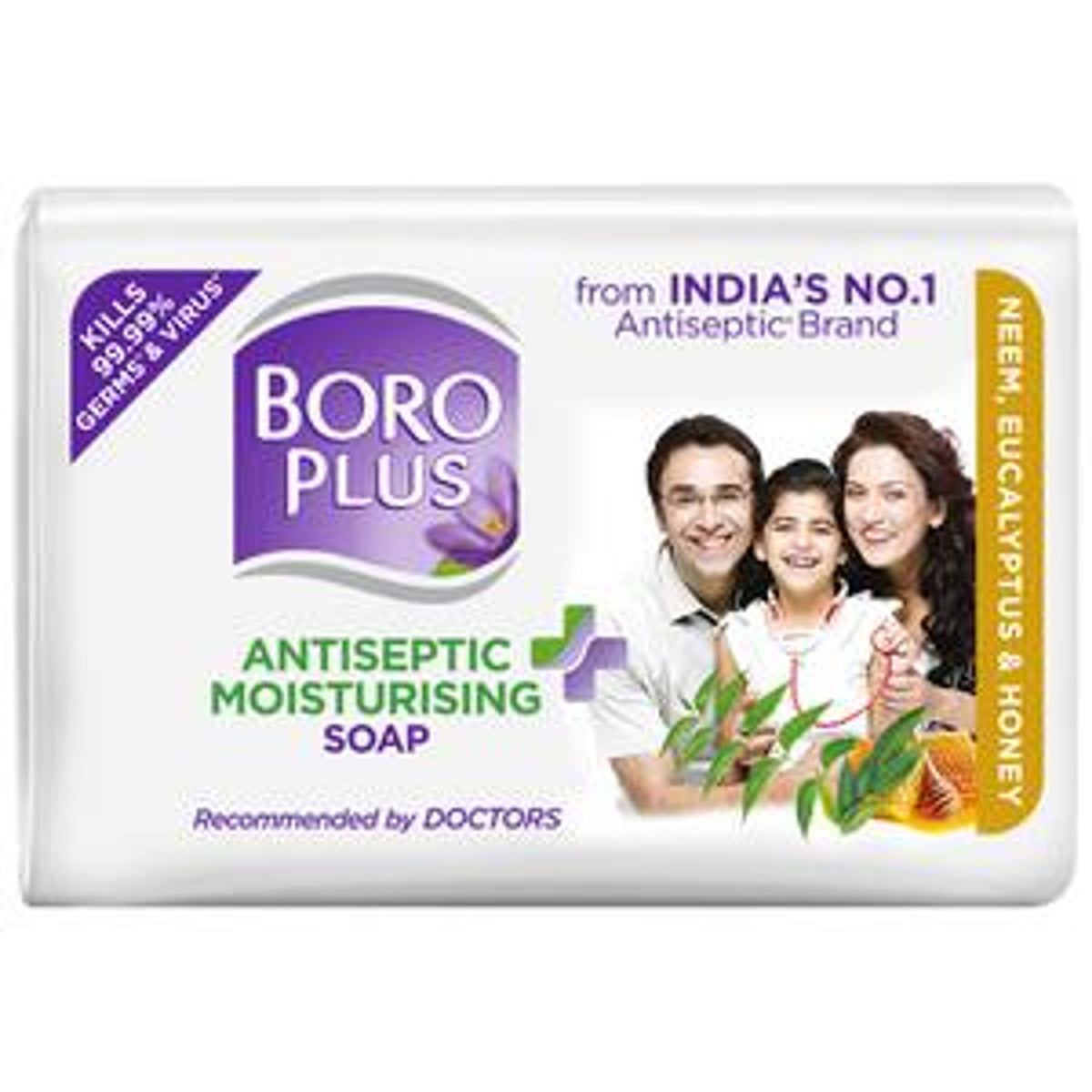 EMAMI BOROPLUS Antiseptic + Moisturising Soap - Neem, Eucalyptus, Honey