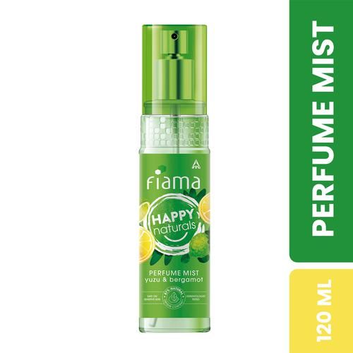 Fiama Happy Naturals Perfume Mists - Yuzu & Bergamot, Long-lasting Fragrance, 120 ml Bottle