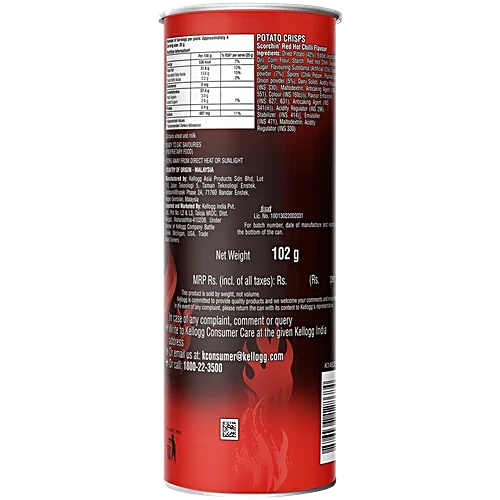 Pringles Scorchin' Red Hot Chilli Flavour Potato Crsips, 102 g