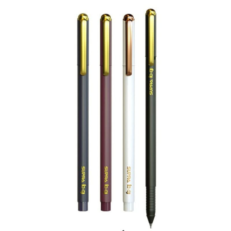 Supra B&G 0.7mm Rose Gold Ball Point Pen Card Pack | Blue Ink, Set Of 10