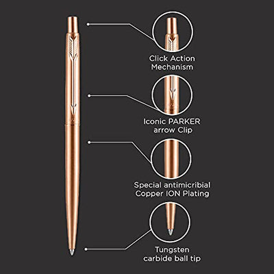Parker Classic Anti Microbial Stainless Steel Ball Pen - Blue Ink, Pack Of 1