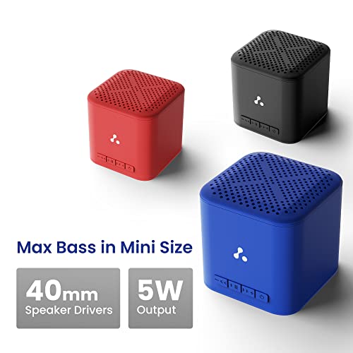 Ambrane 5W Wireless Bluetooth Mini Speaker with 12Hrs Playtime, Immersive Sound, 40mm Driver, Bluetooth V5.1 Strong Connectivity, Portable Design, Integrated Music & Call Control (Cube +, Blue)