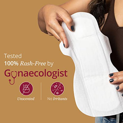 Carmesi Sensitive Sanitary Pads - 20 Pads (Xxl) - Certified 100% Rash-Free By Gynecologist - Natural Plant Top Sheet - No Fragrance, No Chlorine - With Disposal Bags, Pack of 1