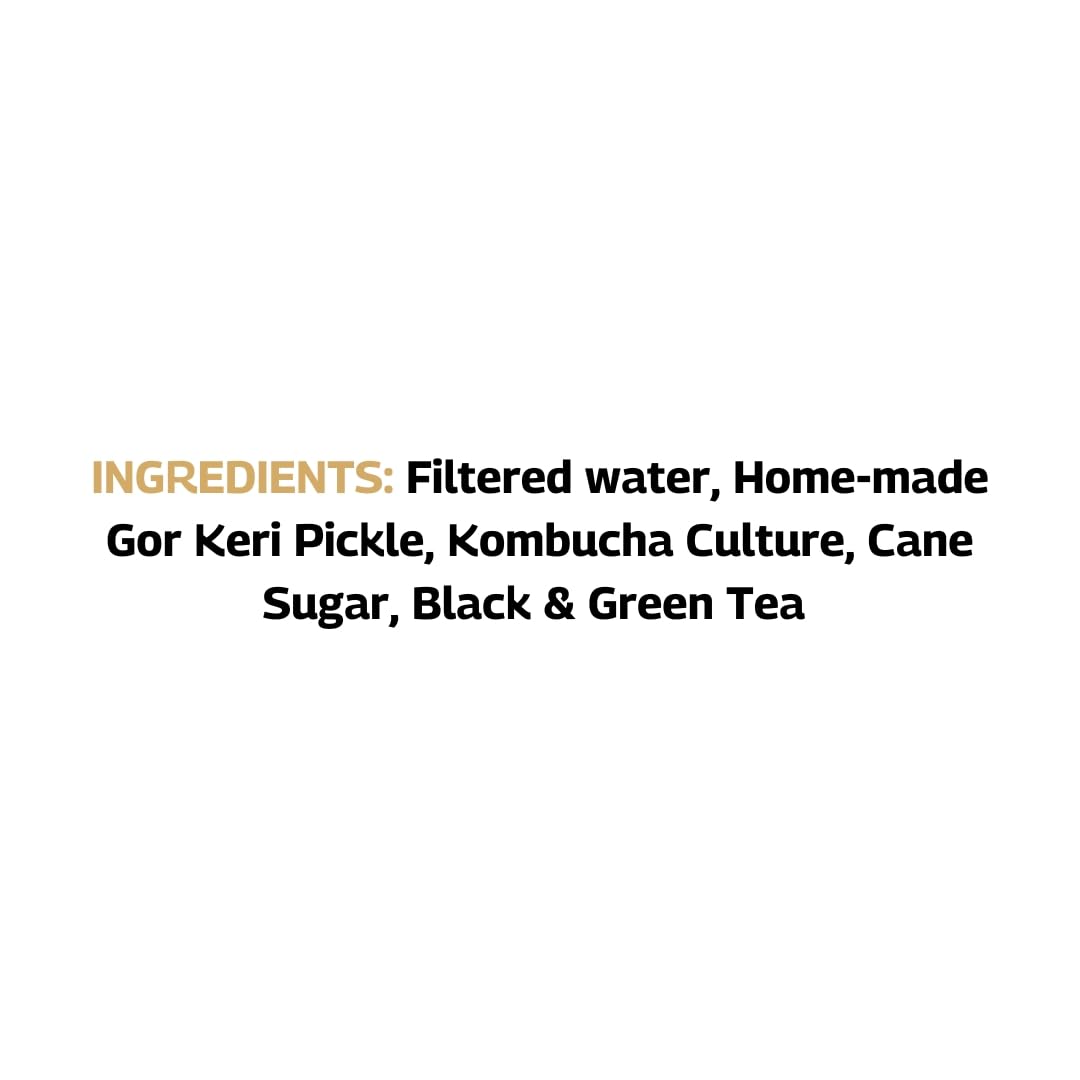 SBOOCH - Indian Sparkling Kombucha Tea | Gor Keri Flavor |275ml Pack of 6| Gut-Friendly Beverage | Antioxidant-Rich Zero Preservatives | Alcohol-Free Fermented Tea | Vegan & Gluten-Free