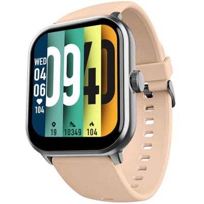 boAt Wave Edge Smart Watch with 1.85" HD Display, Advanced Bluetooth Calling Chip, Functional Crown, 100+ Sports Modes,Widget Control,AI Voice Assistance,Inbuilt Games, IP68(Beige)