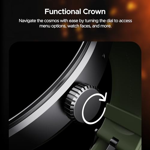 boAt Lunar Comet Smart Watch with 1.39" HD Display, Advanced Bluetooth Calling, Functional Crown, Multiple Sports Mode,100 Watch Faces, Heart Rate & SPO2 Monitoring,IP67(Olive Green)
