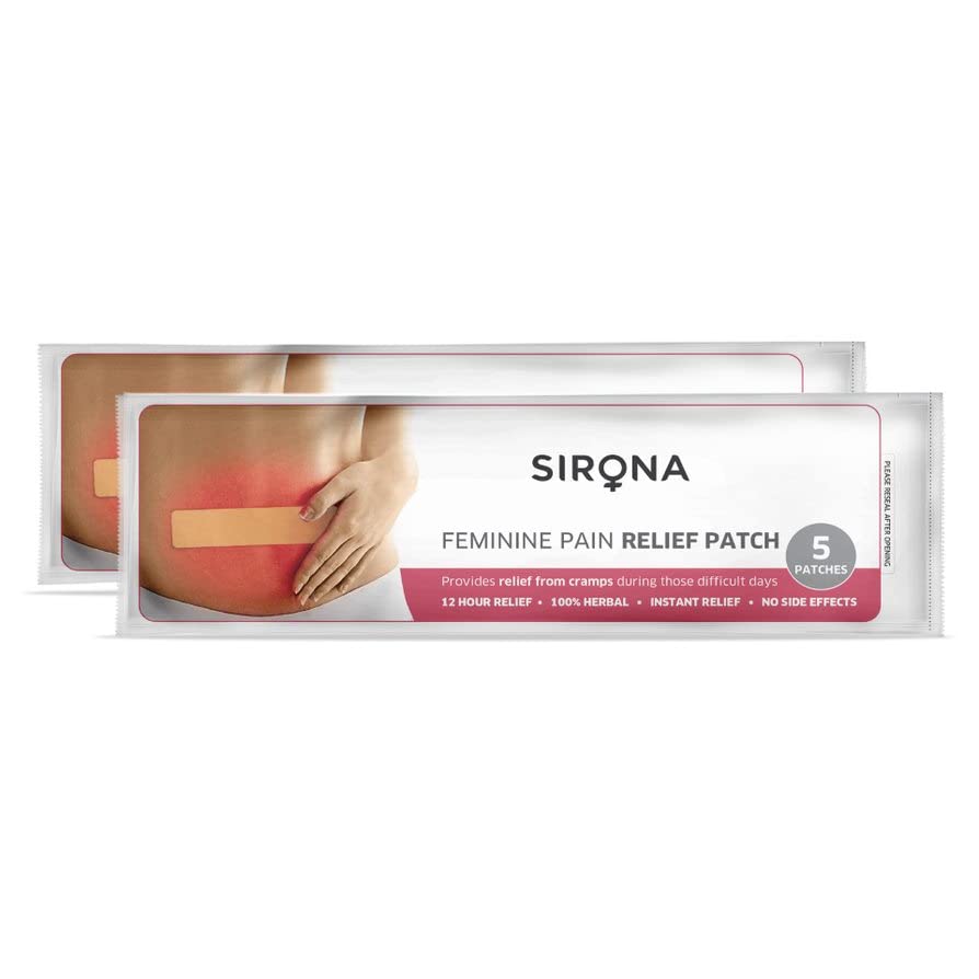 10x Sirona Herbal Period Pain Relief Patches - Pack of 10