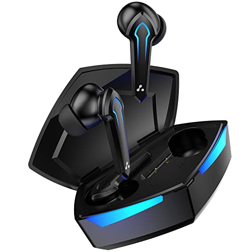 Ambrane Dots Play True Wireless Gaming in Ear Earbuds | 46ms Ultra-Low Latency | Lag-Free Audio | 19 Hours Long Playtime | Bluetooth V5.1 | 13mm Dynamic Drivers for Boosted Bass | IPX4 (Black)