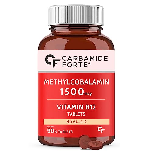 Carbamide Forte Vitamin B12 Tablets 1500mcg -draft form of Methylcobalamin B12 Supplement for Men & Women- 90 Veg Tablets