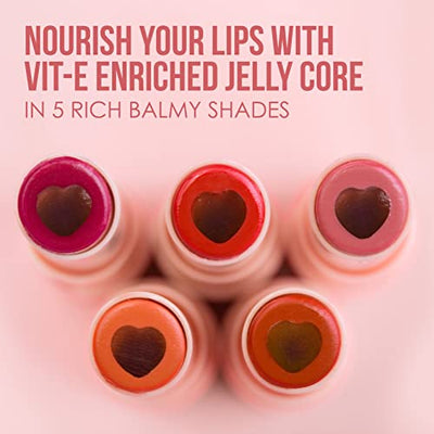 Blue Heaven Jelly & Butter Moisturising Lip Balm, Hydrating Tinted Lip Balm with Jojoba Oil, Shea Butter & Vitamin E for Dry & Chapped Lips, Caramel Brown, 3g
