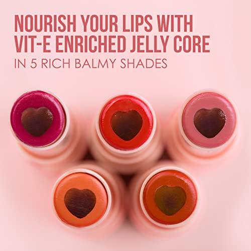 Blue Heaven Jelly & Butter Moisturising Lip Balm, Hydrating Tinted Lip Balm with Jojoba Oil, Shea Butter & Vitamin E for Dry & Chapped Lips, Caramel Brown, 3g