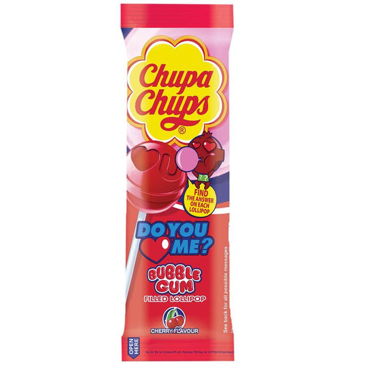 Chupa Chups Lollipop - Assorted Gum-Filled Lollipop, Display Hanger, 12g