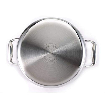 BERGNER Argent Tri-Ply Stainless Steel Casserole With Stainless Steel Lid (22 Cm, 4.1 Litres, Induction Base, Silver),Non-Stick, 4.1 Liter