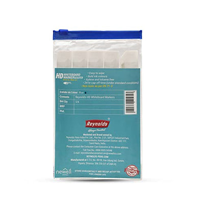 Reynolds HD Whiteboard Marker - Blue Ink, Pack of 5