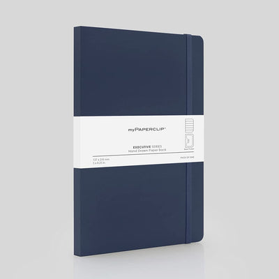 Mypaperclip Executive Series Notebook, Medium (127 X 210Mm, 5 X 8.25 In.) Ruled, Esx192M-R Blue