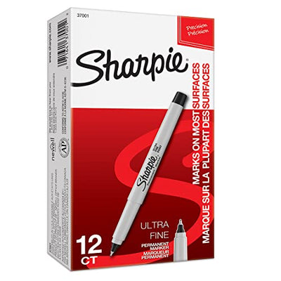 Sharpie Ultra Fine Tip Permanent Marker Black, 12 Markers